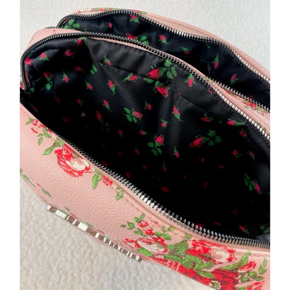 (NWOT) BETSEY JOHNSON • Pink/Multi Floral Print Faux Leather XL Cosmetic Bag - Picture 8 of 16